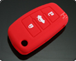 아우디 리모컨키 실리콘 케이스(버튼:3개)붉은색에 하얀글