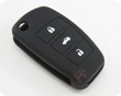 아우디 리모컨키 실리콘 케이스(버튼:3개)검은색에 하얀글
