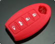 닛산 리모컨키 실리콘 케이스(버튼:4개)붉은색