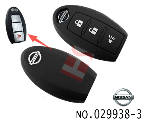 닛산 리모컨키 실리콘 케이스(버튼:3개)검은색