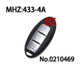 닛산 KICKS 자동차 스마트 리모컨 키 (433 주파수 4A 칩) 버튼 2개